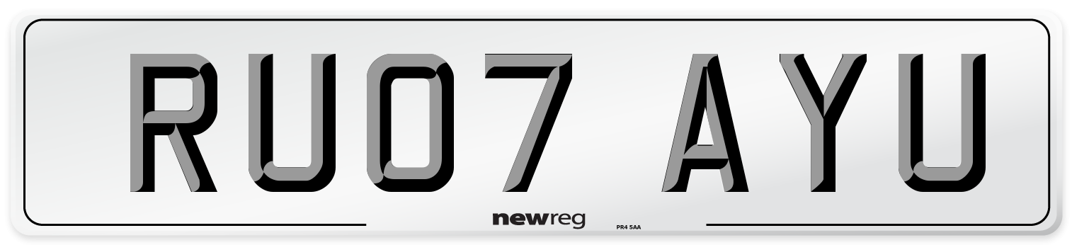 RU07 AYU Number Plate from New Reg